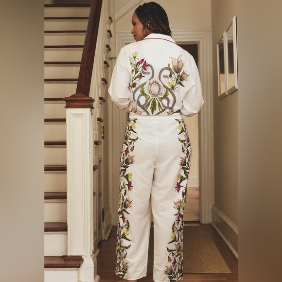 By Anthropologie Flannel Pajama Top & Bottom Set Victoria Garcia XL NWT - Picture 2 of 2